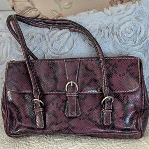 Animal Print Red Vintage Shoulder Bag no mark found Unused Excellent Condition